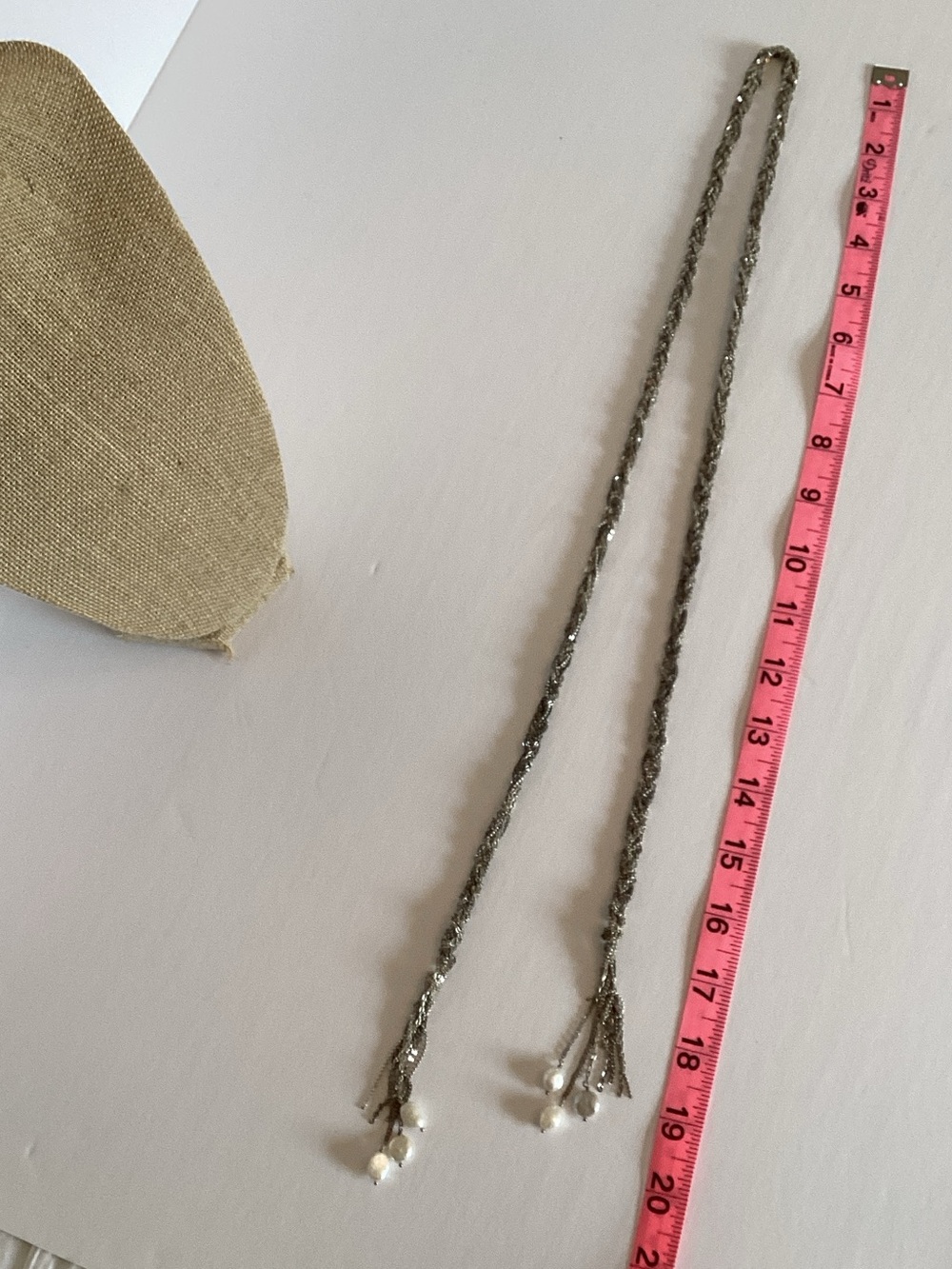 Stella & Dot Josephine Silver Braided Lariat With Pearl Drops View 3